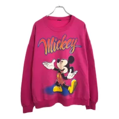 90年代 Disney ディズニー ミッキーマウス スウェット 大きいサイズ キャラクター ピンク(メンズ XXL相当)中古 古着 U5509