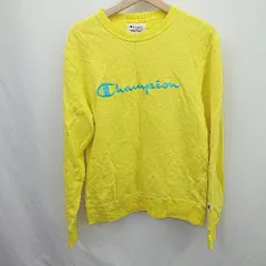 ◇ ⊆ Champion チャンピオン ビックスクリプト 長袖 クルーネックスウェット サイズL イエロー系 メンズ E  【1507280009680】