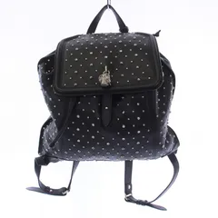 アレキサンダーマックイーン ALEXANDER MCQUEEN スカルチャームスタッズデザインリュックサック バックパック デイバッグ レザー 黒 ブラック /BMのサムネイル