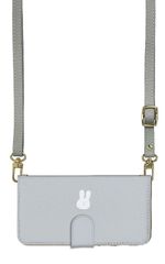 シンプルスマホ6 A201SH  ケース 手帳型  スマホケース スマホショルダー レザー ストラップ ウサギ うさぎ 兎 総柄 ワンポイント かわいい 調節可能 130cm  カラー06