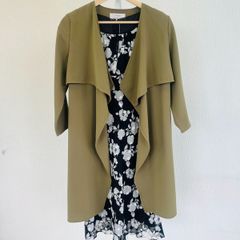 【コーデ売り】　ベルシュカ　ブリジット　カーキ　黒　花柄　カーディガン　ワンピース　フォーマルドレス　Sサイズ　小さいサイズ　レディース　結婚式 二次会 パーティー 冠婚葬祭 入園式 卒園式 入学式 卒業式 フォーマル 節句 お食い初め 七五三 誕生日 訪問