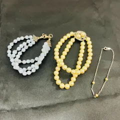 A【まとめ売り】ブレスレット 3点セット パール シルバー 925 真珠 イミテーション 冠婚葬祭 デート お出かけ