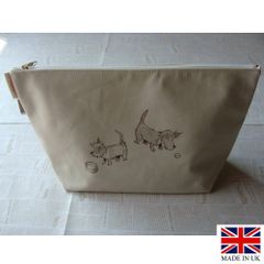 イギリス製 コスメポーチ 化粧ポーチ 小物入れ トラベルポーチ Wash Bag アメニティポーチ Hot Paws ＆ Trogg (Paw-50) Made in UK イギリス直輸入