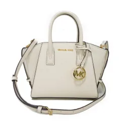 Michael Kors マイケルコース アヴリル サッチェル エクストラ スモール ペブル スエード ホワイト 2WAY ショルダーバッグ 未使用 ロゴ メタル ライトクリーム ハンドバッグ 35F4G4VC0L