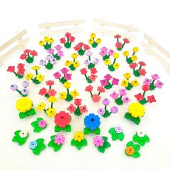 【locco様専用】3019　レゴ　お花畑　パーツセット　花　草　柵　フェンス　大量　LEGO　レゴブロック　まとめ売り　詰め合わせ
