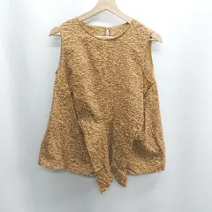 ◇ ⊂Φ イノウェーブ INNOWAVE 花柄 ウエストリボン ノースリーブ ブラウス サイズM ブラウン レディース E  【1410290066362】のサムネイル