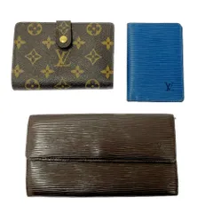 【中古】【ジャンク品含む】 LOUIS VUITTON ルイ・ヴィトン モノグラム PVC 財布3点セット ブラウン 395752 二つ折り財布