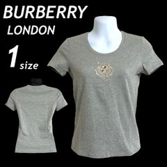 BURBERRY LONDON  バーバリー ロンドン レディース 半袖カットソー 1 刺繍ロゴ  綿 コットン  FAA06-006-06 三陽商会 グレー系 (E03)★