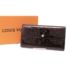 ルイヴィトン ポルトフォイユ サラ 長財布 ロングウォレット long wallet ヴェルニ モノグラム アマラント レザー 本革 紫 パープル purple LOUIS VUITTON