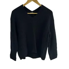 PLS+T(PLST)(プラステ) 長袖セーター サイズS レディース - 黒 Vネック