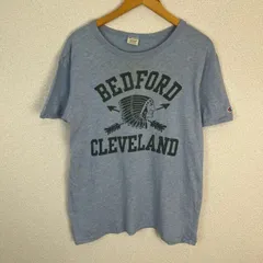 Champion チャンピオン Tシャツ カレッジロゴ BEDFORD 半袖 ブルーグレー Lサイズ メンズ 古着 ストリート アメカジ