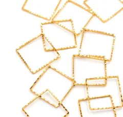 フレーム パーツ ローレット きらきら枠 ゴールド★ 四角形 空枠 レジン枠