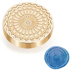 【人気商品】シーリングスタンプ ヘッド 4mm厚い ANZOBEN ミニ シーリングワックス レース 3d 立体 紋章 丸 交換真鍮銅頭 手紙 印鑑 封筒 専用ヘッド 復古風 洋式 結婚式 DIY用 ワンポイント 25mm（レースのリング）