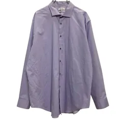 Calvin Klein 長袖 無地シャツ XXL～ パープル カルバンクライン シンプル ノンアイロン ビッグサイズ 古着卸 アメリカ仕入 a701-7448