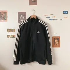 アディダスジップアップ ブラックジャージ