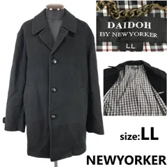 NEWYORKER/ニューヨーカー/DAIDOH★アンゴラウール/チェスターコート【メンズLL/黒/black】チェック柄裏地/アウター/Coat◆BJ073-c