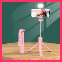 ★売れ筋★ 送料無料 自撮り棒 スマホ セルカ棒 bluetooth 三脚付き スマホスタンド コンパクト LEDライト 回転可 iPhone Android対応