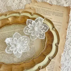 【(2つ)刺繍レースヘアクリップ】 ヘアピン ヘアクリップ ベビー キッズ