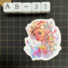 防水ステッカー　プリンセス　お姫様　イラスト　かわいい　装飾　シール　AB-37