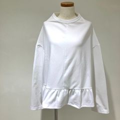 RK-T007 コムデギャルソン コムデギャルソン COMME des GARCONS COMME des GARCONS エステルジャージー 裾ギャザー長袖Tシャツ 白 Sサイズ 2023年S/S