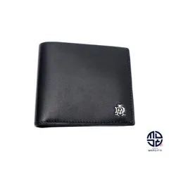 DUNHILL dunhill ダンヒル 黒 カーフ 2つ折り財布 コンパクトサイフ
