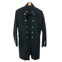 【NO ID.】カウレザースイッチングチェスターコート ブラックsize2 タグ付【NO ID.】カウレザースイッチングチェスターコート