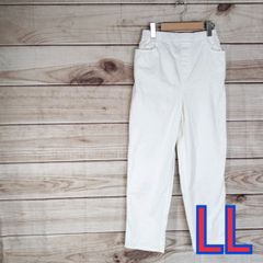 レディース ボトムス ズボン パンツ 綿パン ストレッチ 白 シロ ホワイト LLサイズ LL 2L XL (2765 bbb500)