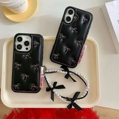 iPhone16 케이스 미사용 iPhone15 케이스 iPhone14 케이스 iPhone13 케이스 가죽 한국 귀여운 하트 리본 iPhone 케이스 세련된 어른 귀여운 귀엽다 어른 여자 스마트폰 케이스 xzzhang555