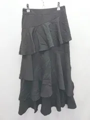 ◇ ⊂ earth music&ecology ランダム ロング丈 ティアード スカート サイズF ブラック レディース E  【1505290022248】