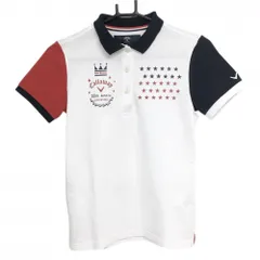 ★値下げ★キャロウェイ 半袖ポロシャツ 白×ネイビー 胸星柄 レディース M ゴルフウェア Callaway