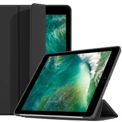 【数量限定】SMPURF ケース iPad 6 / 5 / Air2 / Air 用 9.7インチ カバー 三つ折りスタンド 耐衝撃カバー オートウェイクアップ/スリープ機能 (ブラック) STC97B