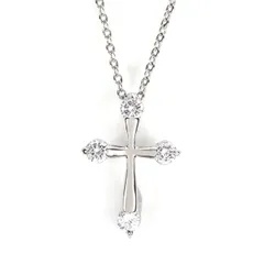 ネックレス レディース クロス 十字架 ジルコニア シンプル シルバー 銀 新春