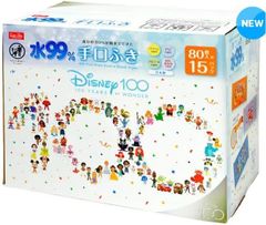 コストコ 水99% 手口ふき 80枚入x15個（1200枚）Disney100周年記念 限定デザイン アルコール不使用 PG不使用 パラペン不使用 香料 着色料 不使用
