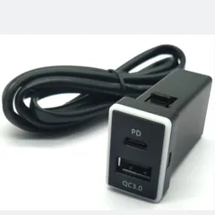 トヨタ 車 usb ポート QC3.0 PD Type-C usb 増設 車 電源ソケット カーチャージャー 増設ポート スイッチホール スマホ充電 取り付け簡単 LED付き 発光色