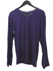 モルガンオム MORGAN HOMME 長袖 Tシャツ カットソー 紫系 パープル Vネック ストレッチのサムネイル