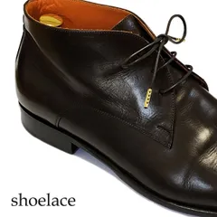 靴紐 シューレース 革靴に ロー引き 丸紐 濃茶 2mm 靴ひも  金属セル