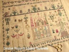 🟦⬜🟥フランス クロスステッチチャート 図案🔶Florentine Picard - 1841 Reproduction Sampler🔶◆フィレンツェピカール-1841複製サンプラー◆ Couleur Tourterelle クルール・トゥルテレル