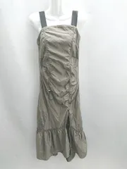 ◇ Θ EVRIS エヴリス 肩ひも調節可能 総柄 ロング ワンピース サイズF チャコールグレー レディース E  【1501160047656】のサムネイル