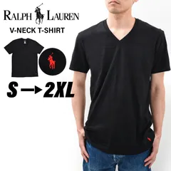 ポロ・ラルフローレン POLO RALPH LAUREN Tシャツ メンズ Vネック 半袖 無地 RL66 BLACK【新品・正規品】