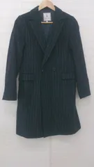 ◇ ROPE PICNIC ロペピクニック ストライプ ウール混 長袖 チェスターコート サイズ38 ネイビー ホワイト系 レディース P 【1307150008009】