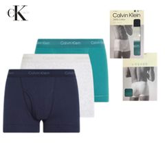 カルバンクライン CalvinKlein ブランド 3枚セット（ブラック/ホワイト/ブルー） ボクサーパンツ ブラック 黒 リラックス シンプル ロゴデザイン  パンツ ショーツ アンダーウェア NB4002A VQV
