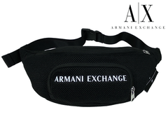 アルマーニ エクスチェンジ クロスボディーバッグ ARMANI EXCHANGE 952403 2R833 00020 BLACK ロゴ入り ブラック メッシュ生地 ウエストポーチ ヒップバッグ クロスボディーバッグ