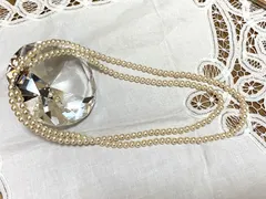未使用 艶やかフェイクパール ロングネックレス2重ネックレス
