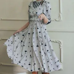美品 herlipto ハーリップトゥ オータムフローラル トリミング ドレス フリル レース Autumn Floral Lace Trimmed Dress サイズM ドット 白 レディース 春 セントラルパーク名古屋店 23 有00195H