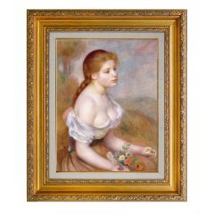 ルノワール 花を持つ少女 複製絵画 - メルカリ