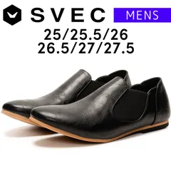 【新品】 バブーシュ メンズ SVEC シュベック ブラック 黒 かかとが踏める 革靴 2way サイドゴア ビジネスシューズ オフィスカジュアル 蒸れにくい 軽い 通勤 靴 シューズ 25 25.5 26 26.5 27 27.5 SPT995-1のサムネイル