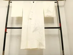 平和屋着物■長襦袢　無双仕立て　孔雀枝花文　正絹　逸品　AAAX8626ph