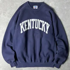 雰囲気系 90s USA製 RUSSELL カレッジ パッチ 刺繍 RWタイプ スウェット トレーナー XXL / 90年代 アメリカ製 オールド ラッセル ナス紺 リバース