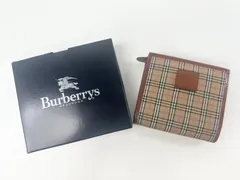【美品】Burberrys バーバリー コンパクトウォレット 二つ折り財布 ノバチェック ブラウン×ベージュ ヴィンテージ SA