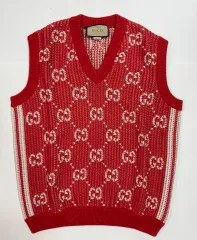 グッチ　ニットベスト　総柄　ネイビー　XS GUCCI】秋を楽しむニットベスト｜【公式】ブランド古着・中古
